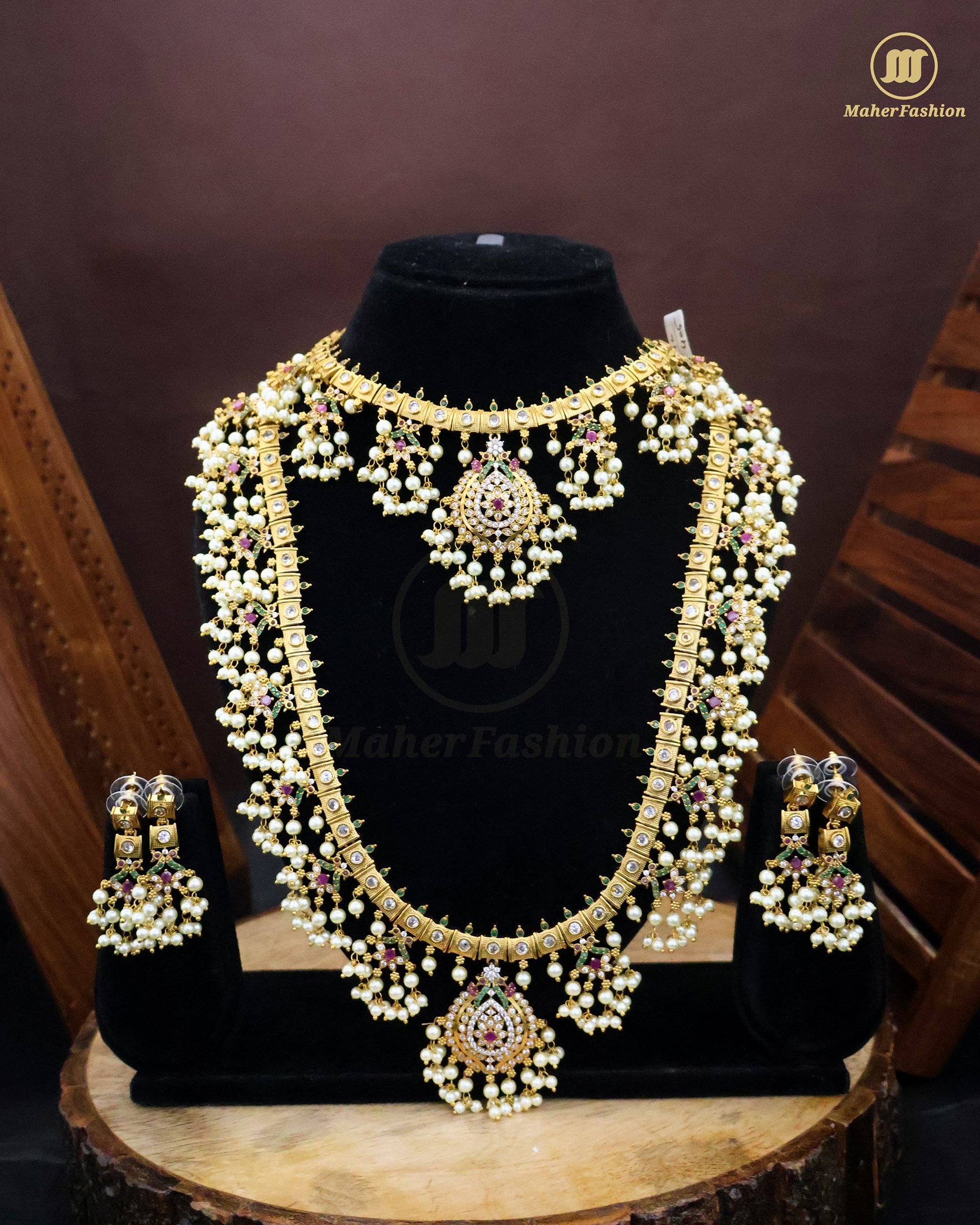 Premium Quality Pearl Necklace Combo Set